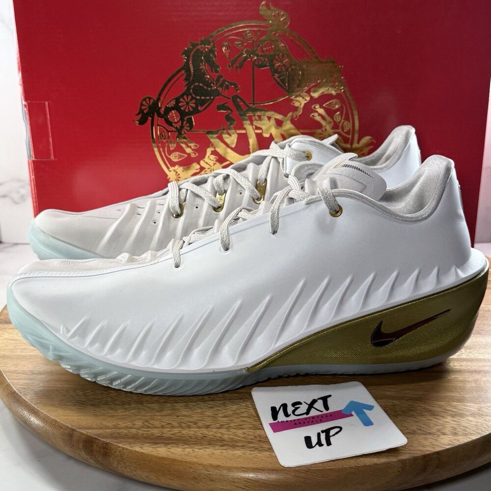 Men’s 14-Nike GT Cut 4 CNY White Metallic Gold IB6730-100 Basketball Shoes